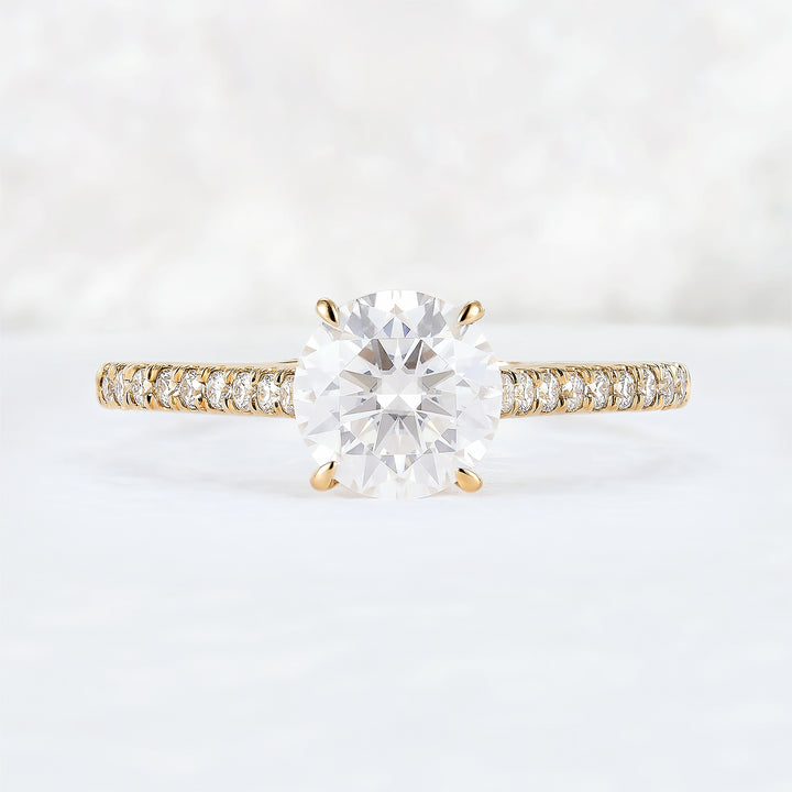 Timeless Round Cut Moissanite Half Enternity Gemstone Ring