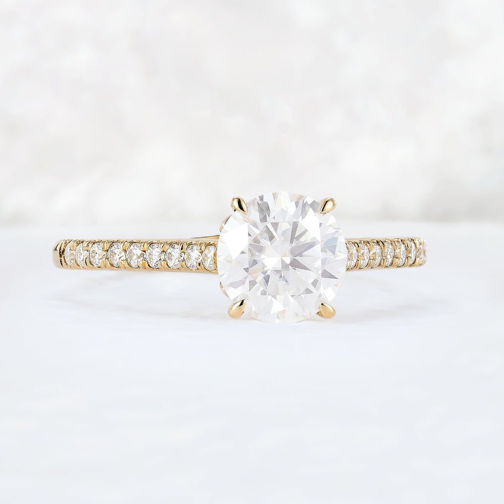 Timeless Round Cut Moissanite Half Enternity Gemstone Ring