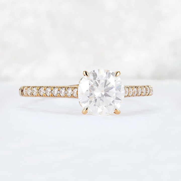 Timeless Round Cut Moisssanite Half Enternity Engagement Ring-2
