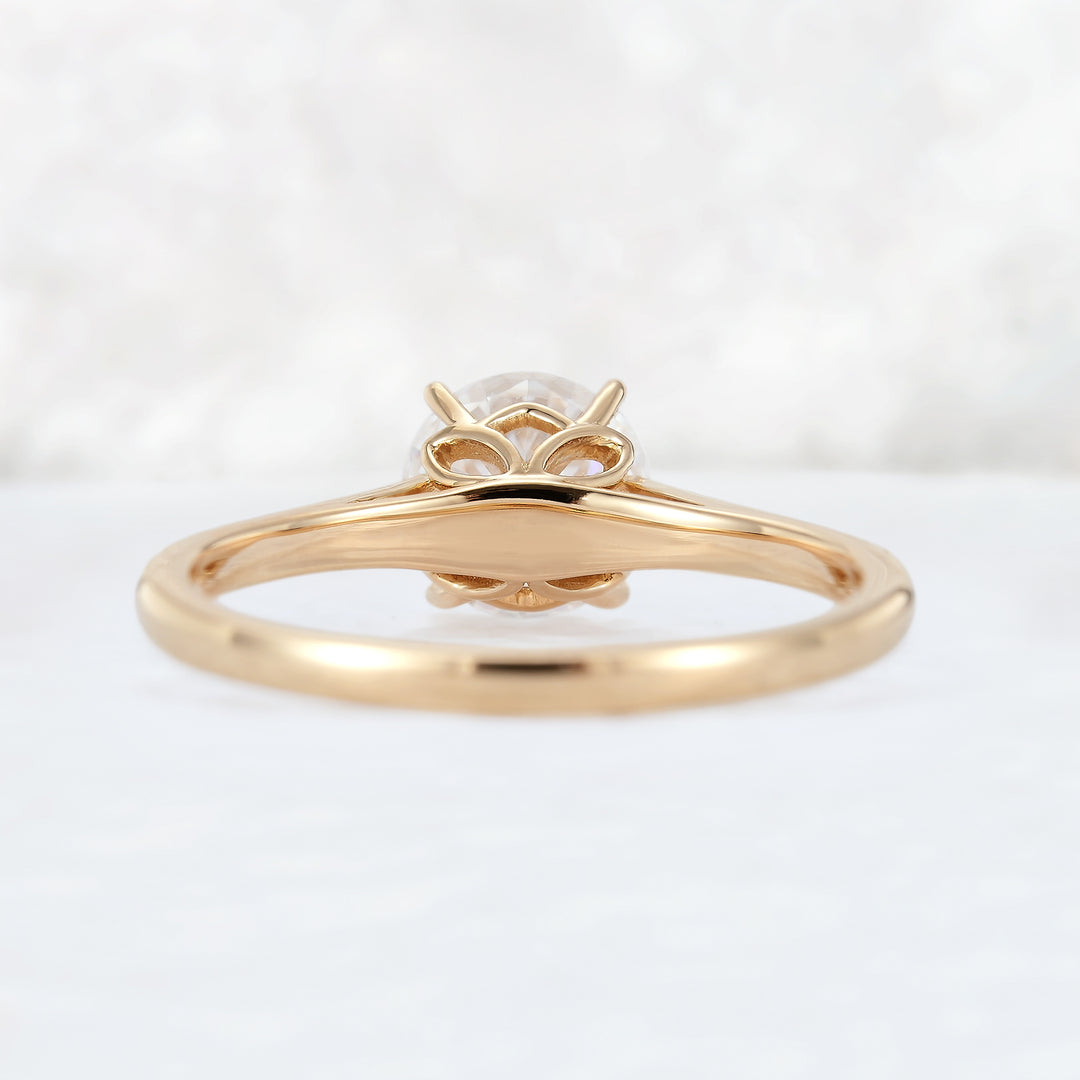 Timeless Round Cut Moisssanite Half Enternity Engagement Ring-4