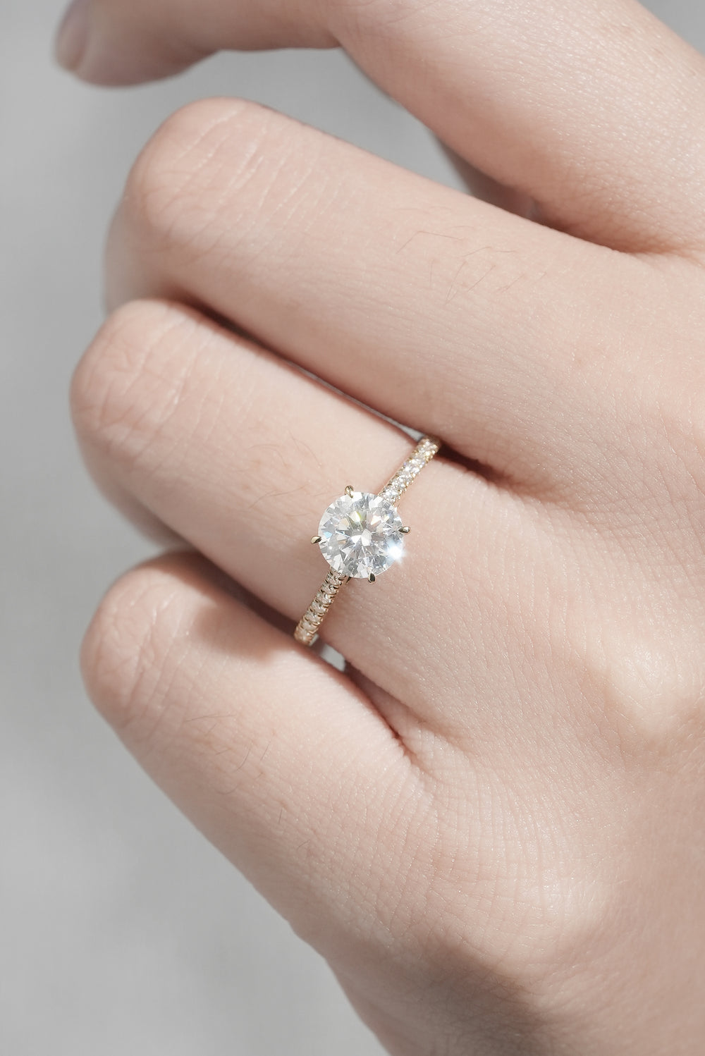 Timeless Round Cut Moisssanite Half Enternity Engagement Ring-1