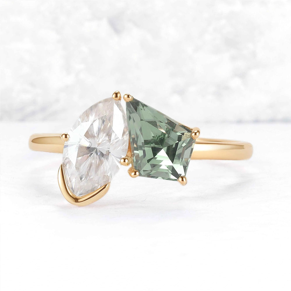 Toi Et Moi Two Stone Marquise & Kite Gemstone Rings