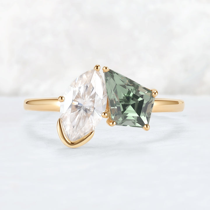 Toi Et Moi Two Stone Marquise & Kite Gemstone Ring