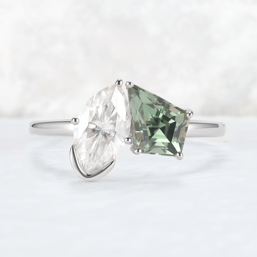 Toi Et Moi Two Stone Marquise & Kite Gemstone Ring