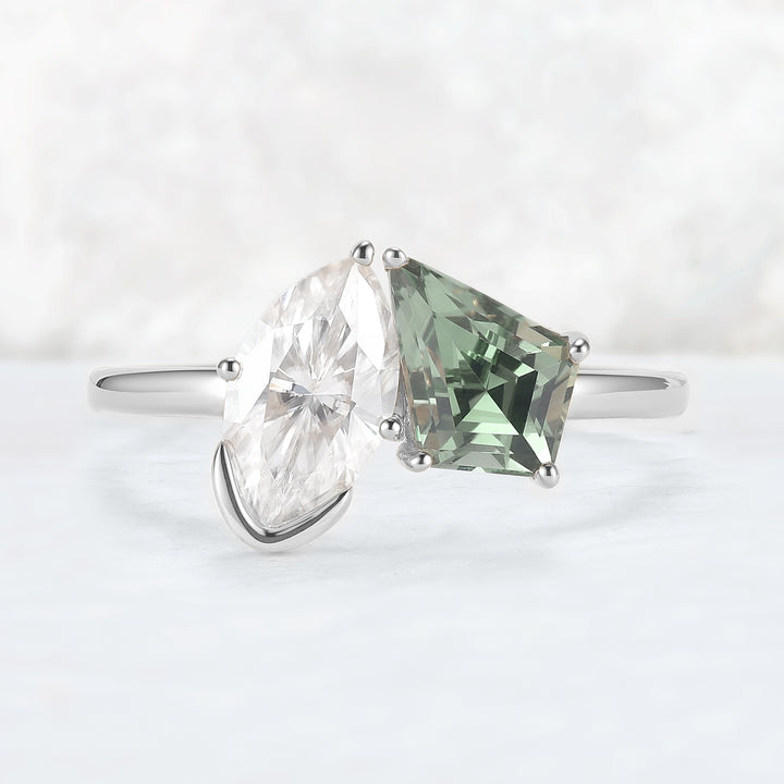 Toi Et Moi Two Stone Marquise & Kite Gemstone Ring