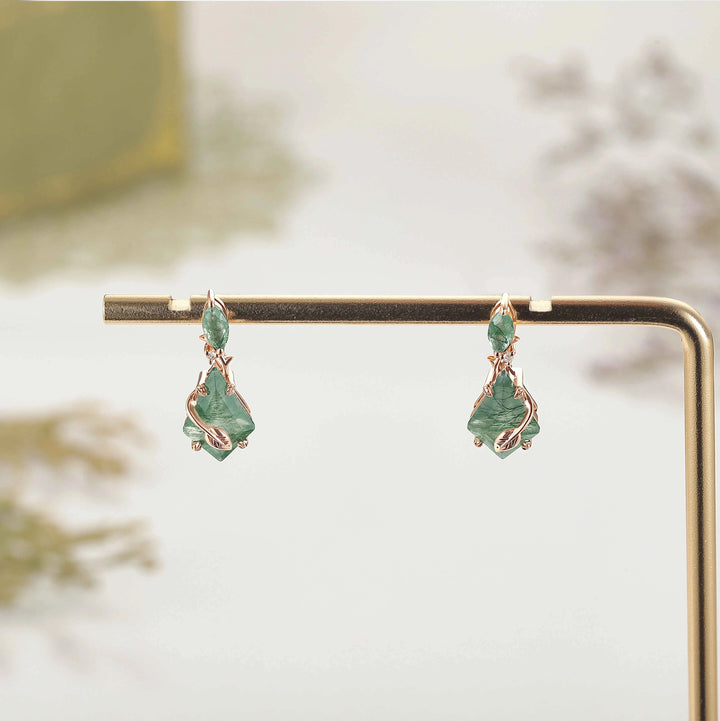 Skull Coffin Shaped Garnet White Gold Earrings Halloween Jewelry