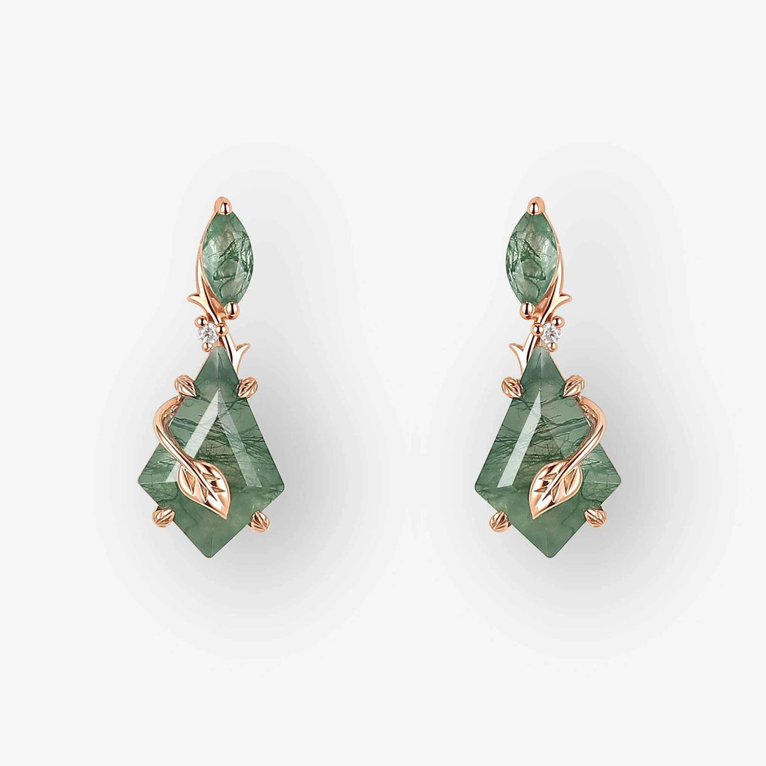Skull Coffin Shaped Garnet White Gold Earrings Halloween Jewelry