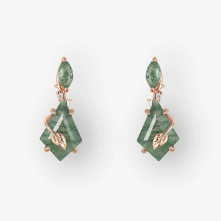Skull Coffin Shaped Garnet White Gold Earrings Halloween Jewelry