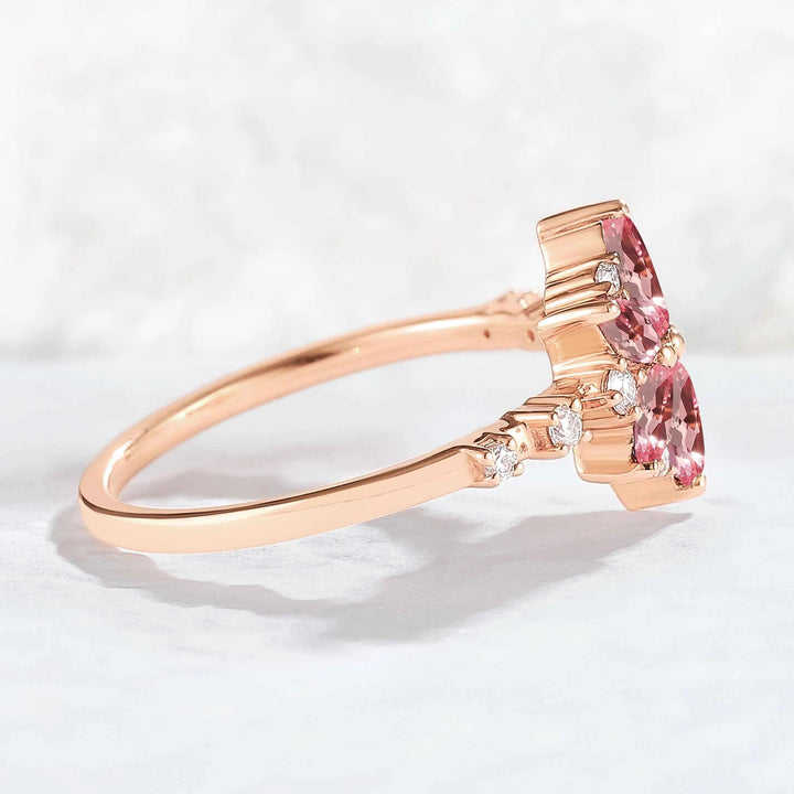Unique Marquise Shaped Pink Sapphire Gemstone Ring