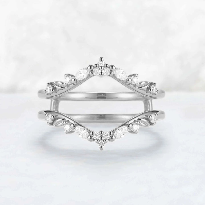 Unique Moissanite Rose Gold Leafy Enhancer Ring
