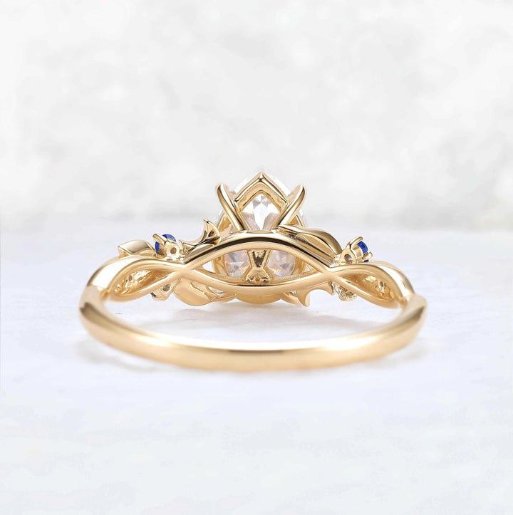 Unique Pear Cut Lab Ruby Moon Style Gemstone Ring