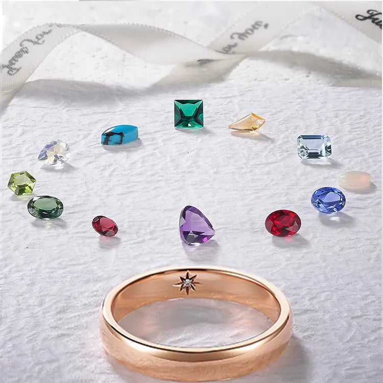 Inner Birthstone Rose Gold Promise Ring