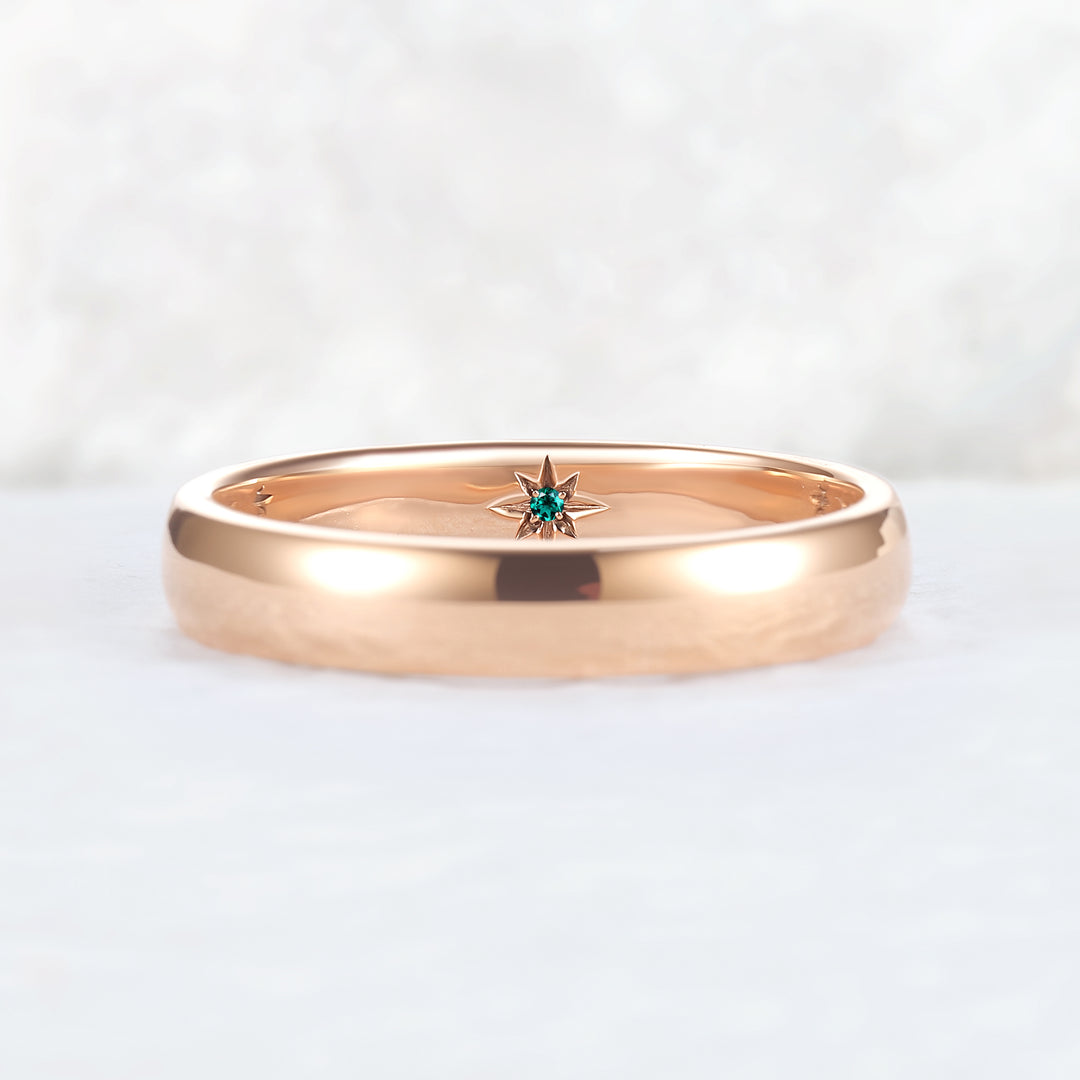 Inner Birthstone Rose Gold Promise Ring Iver Jewelry