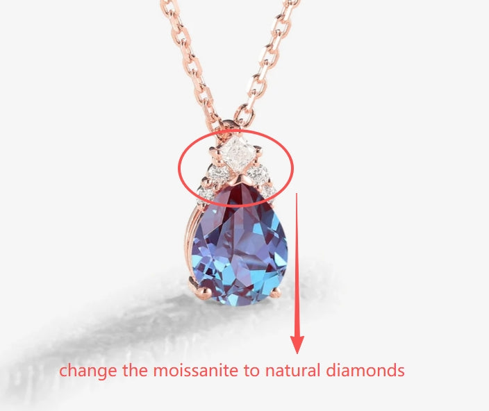 Custom Alexandrite Necklace with Natural Diamonds for Jonathon Daugherty