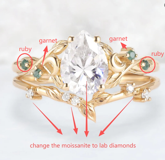 Custom Lab Diamond Ring Set 2pcs for Andrea Forbes