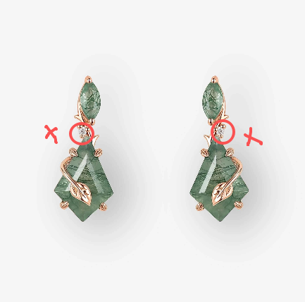 Unique Kite Cut Moss Agate Leafy Earrings for Carson Howalt
