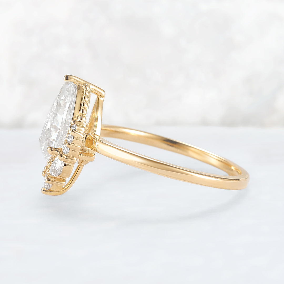 Charlotte Pear Cut Moissanite Gemstone Ring